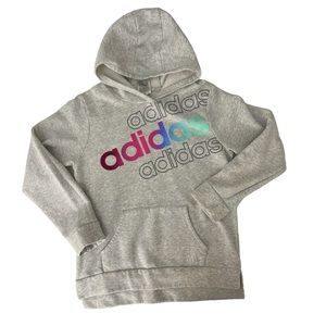 Adidas girl’s Gray hoodie size large L/14 Brand Adidas